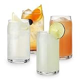 True Beer Can Pint Glass, Clear Glass Beer Cup, Set of 4, Holds 16 Ounces, Dishwasher Safe, Beer Can | Amazon (US)