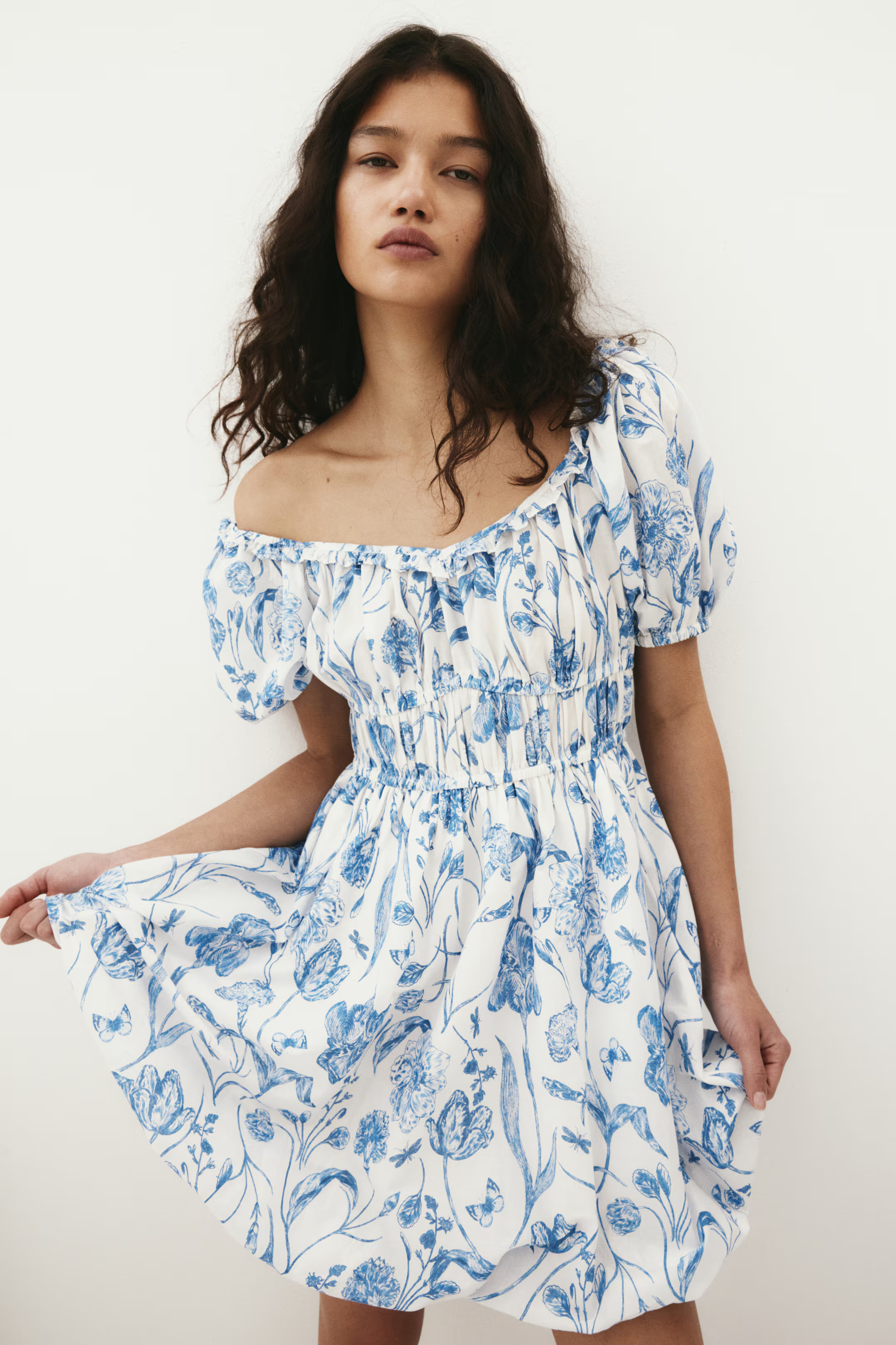 Bubble-Hem Cotton Dress | H&M (US + CA)