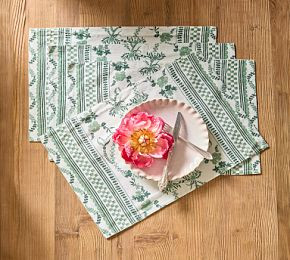 Checkered Floral Placemats, Set of 4 | GreenRow