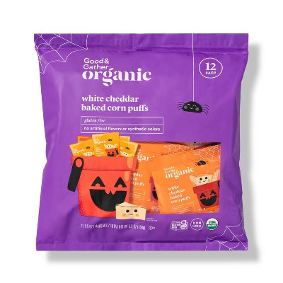 Halloween Trick or Treat Organic White Cheddar Puffs Multipack - 6oz/12ct - Good & Gather™ | Target