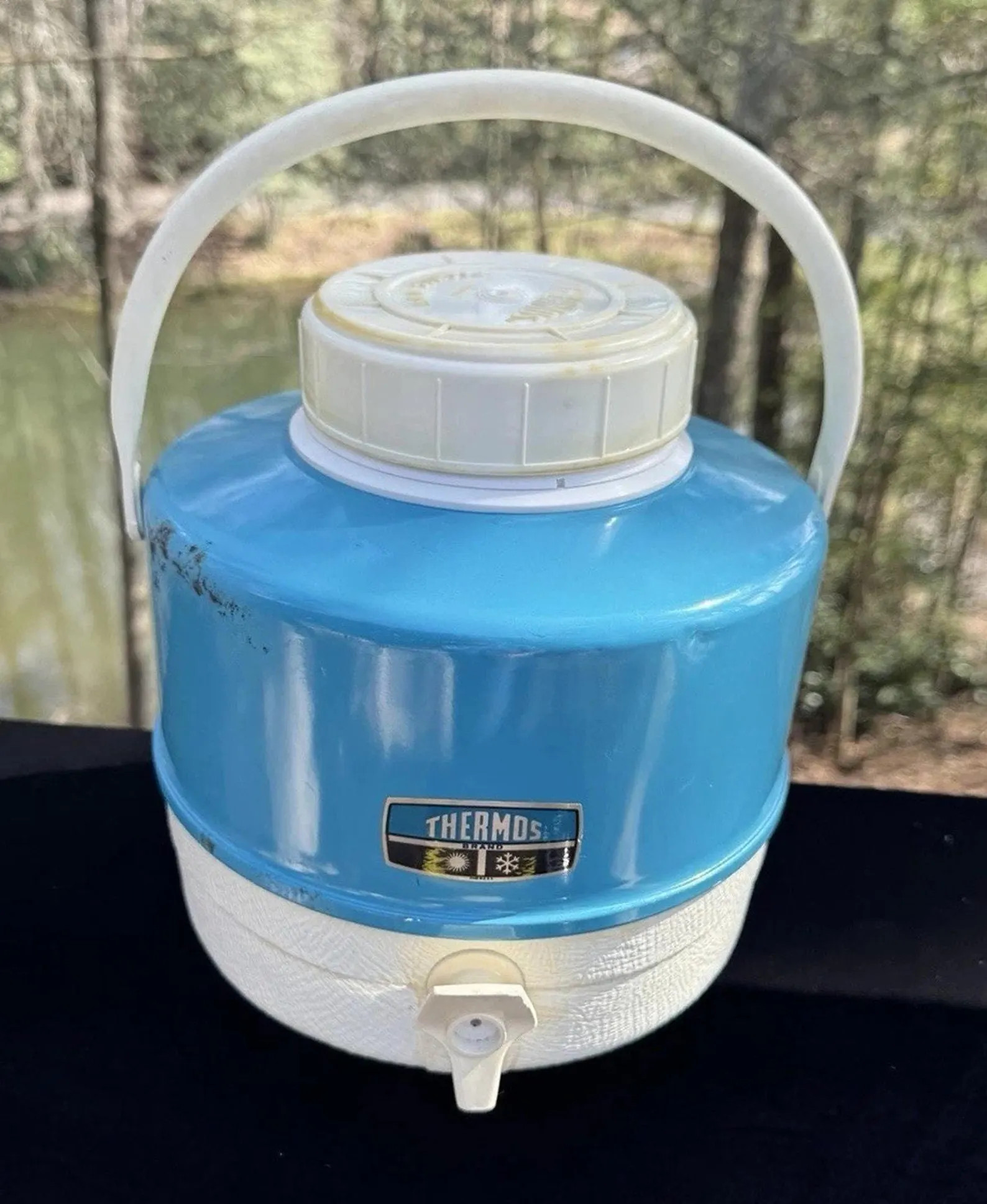 Vintage Thermos Blue Metal & White Water Jug Camping Drink Picnic Cooler | Etsy (Global)