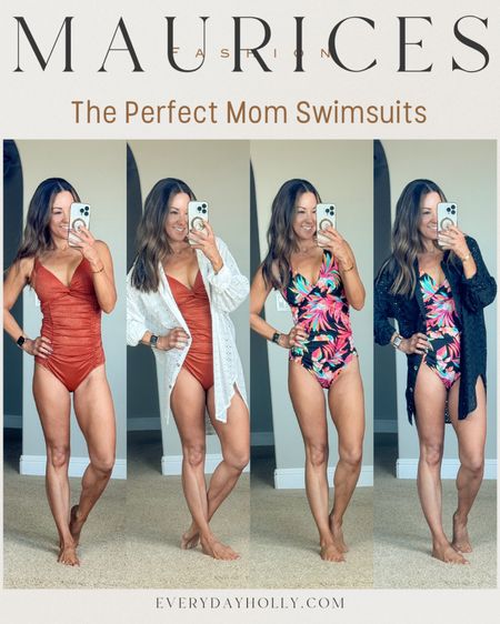 💥40% off all Swimwear‼️
🩱The perfect mom swimsuits! Full booty coverage, tummy control,ruching, support for the girls! 🙌🏻 
One piece bathing suits both size small I. Black floral and copper sparkle  Adjustable straps.  eyelet coverup Shacket size XS, runs oversized. Do not size up and consider sizing down if hob don’t want it too big. Resortwear, vacation, beach, pool party

#LTKswim #LTKtravel #LTKsalealert