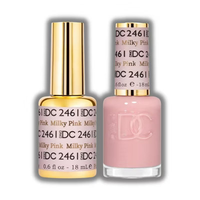 Daisy DND DC Gel Polish Set (2461 Milky Pink) UV Gel Polish and Air Dry Nail Lacquer, Matching Chip-Free Polish Duo. - (0.5 Fl Oz Each) | Target