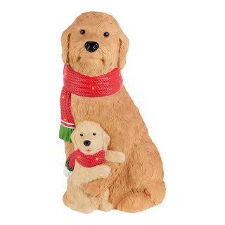 Home Accents Holiday 2.5 ft LED Golden Doodle with Puppy 25DK01003 - The Home Depot | The Home Depot
