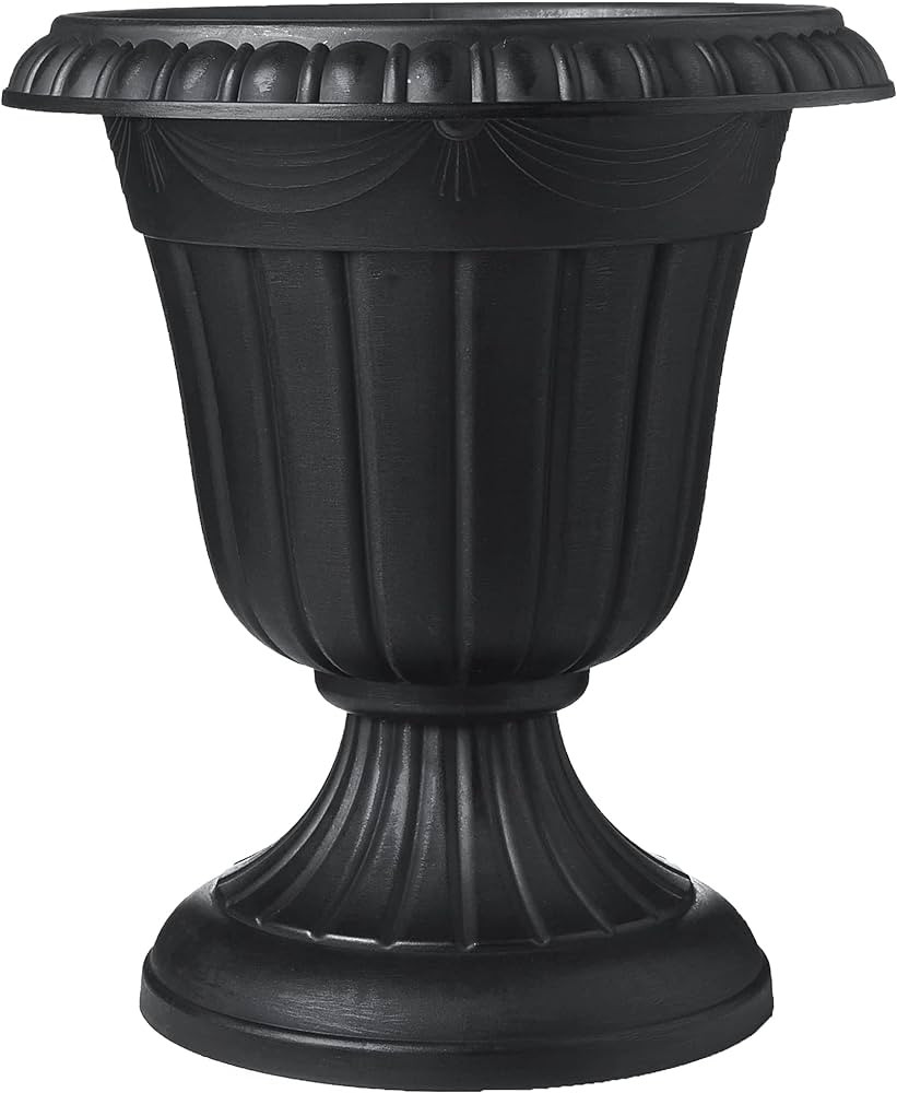 Arcadia Garden Products PL20BK Classic Traditional Plastic Urn Planter Indoor/Outdoor, 10" x 12",... | Amazon (US)