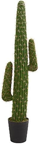 Nearly Natural 4.5’ Cactus Artificial Plant, Green | Amazon (US)