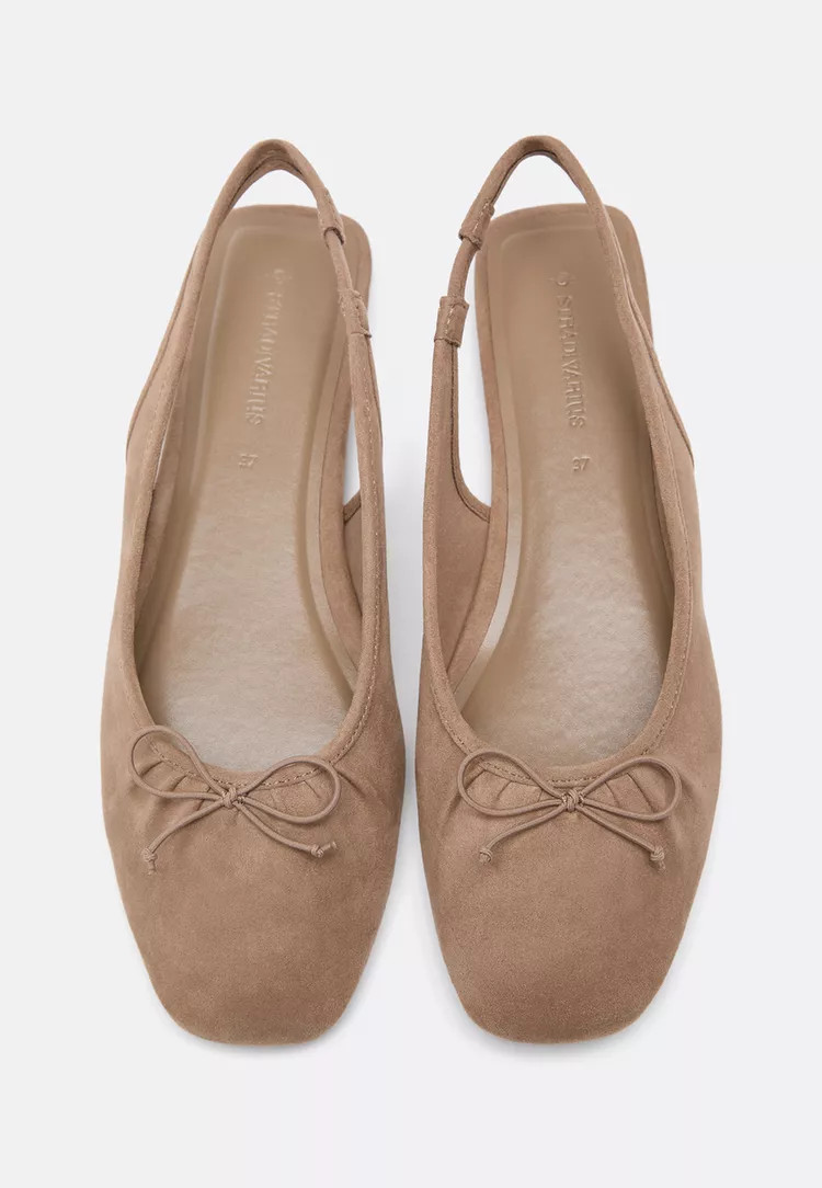 Faux suede slingback ballet flats - Women's Mocacos Nuevo | Stradivarius United Kingdom | Stradivarius (UK)