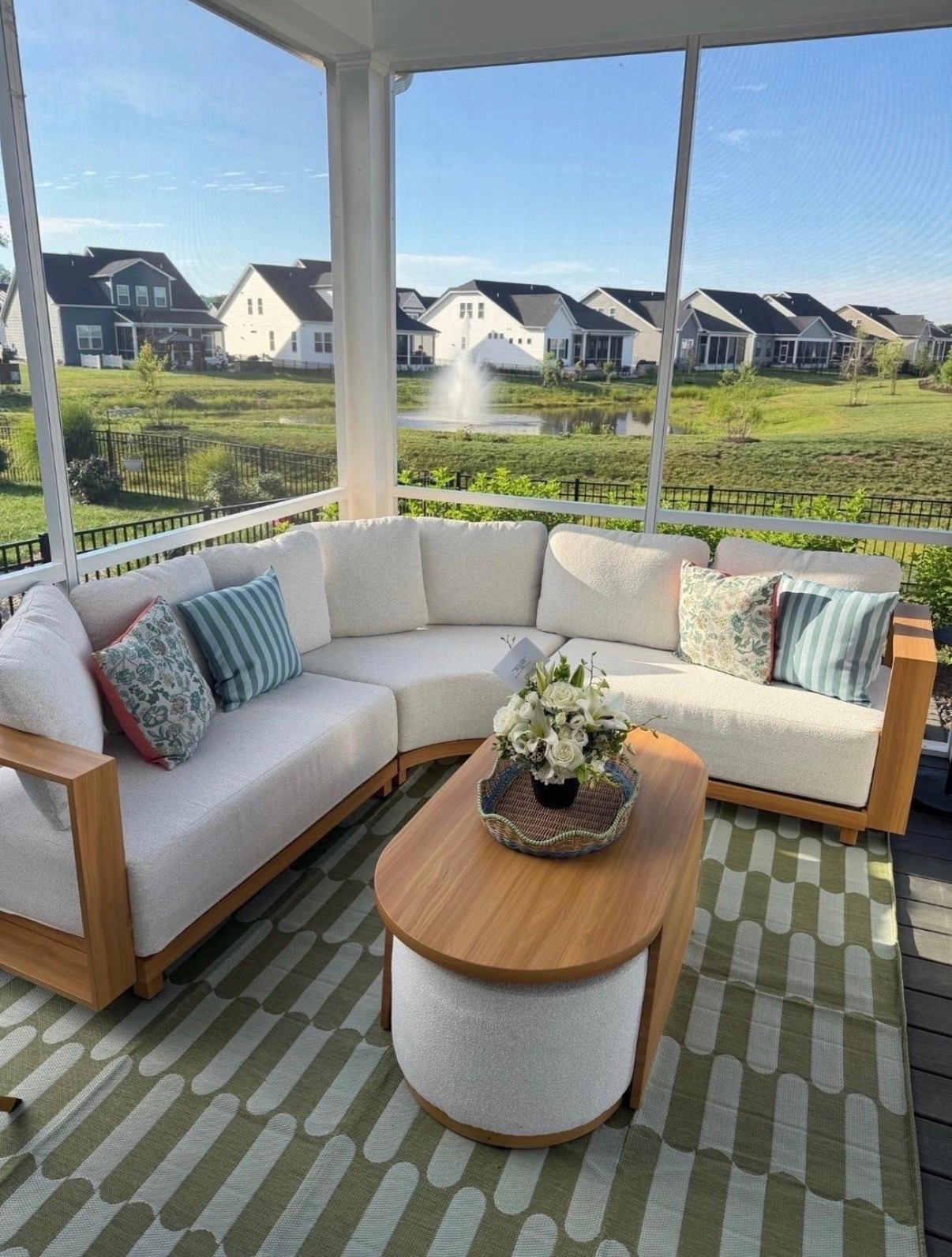 ☀️ Screened porch season is officially here. This cozy outdoor setup feels like an extension of the living room—with the soft boucle seating, warm wood tones, and the prettiest view to enjoy morning coffee or evening wine. 🤍🌿

Everything linked in my LTK!

#LTKHome #OutdoorLiving #ScreenedPorch #PatioInspo #CoastalHome #OutdoorDecor #PorchDecor #SummerHomeStyle #HomeInspiration #BackyardGoals