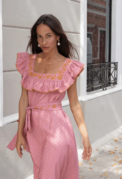 Karla Polka Dot Midi Dress | Mi Golondrina