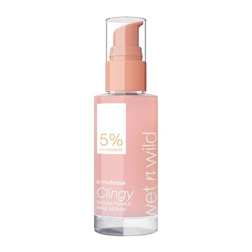 wet n wild Prime Focus Clingy Serum Primer, Hydrating & Brightening with 5% Niacinamide & 8% Glycerin, Long-Lasting 16-Hour Wear, Dewy Finish Skin-Enhancing Formula, Cruelty-Free | Amazon (US)