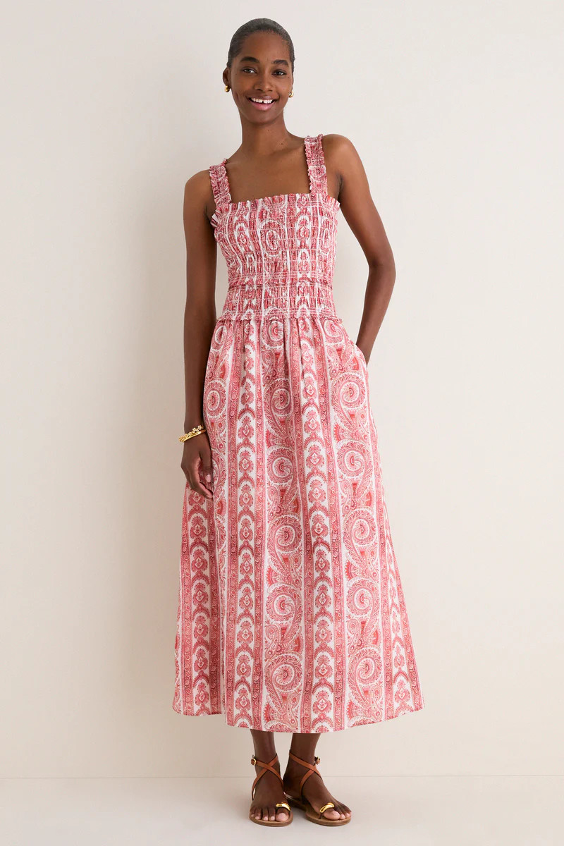 Coral Corsica Paisley Azalea Maxi Nap Dress | Tuckernuck (US)