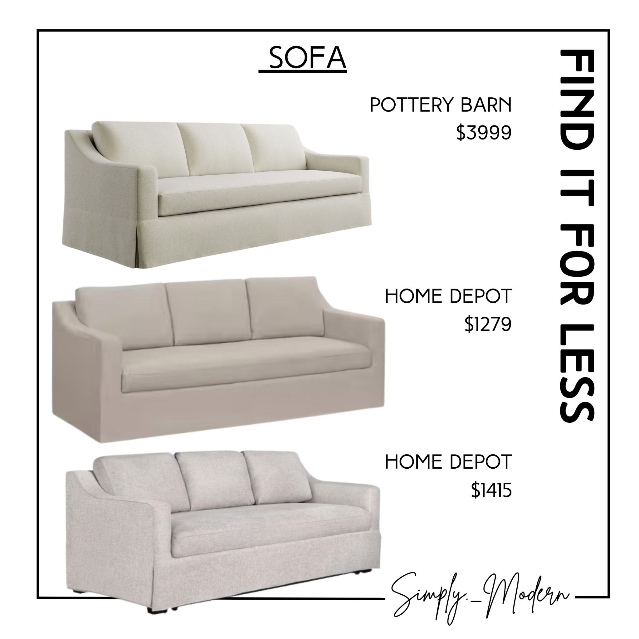 Find it for less- sofas that look like PB!

#LTKHome