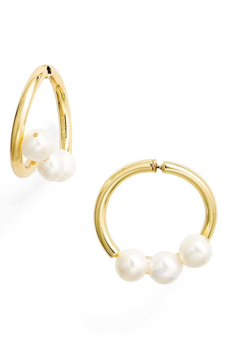 Leonie Genuine Freshwater Pearl Hoop Earrings | Nordstrom