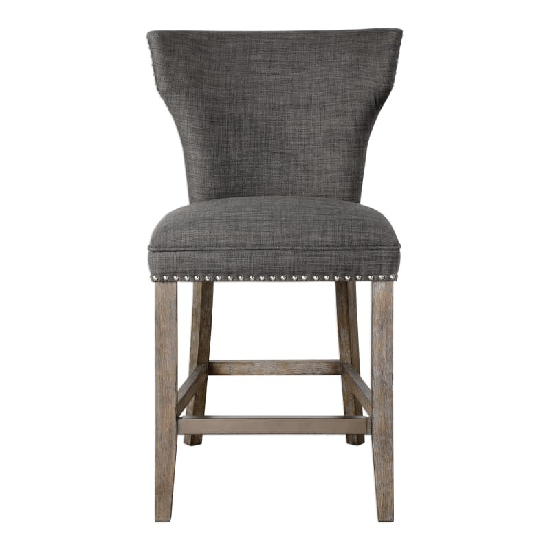 Uttermost 23433 Arnaud 20 1/2 Inch Wide Wood Frame Kitchen Stool with Nailhead Trim by Matthew Willi | Build.com, Inc.