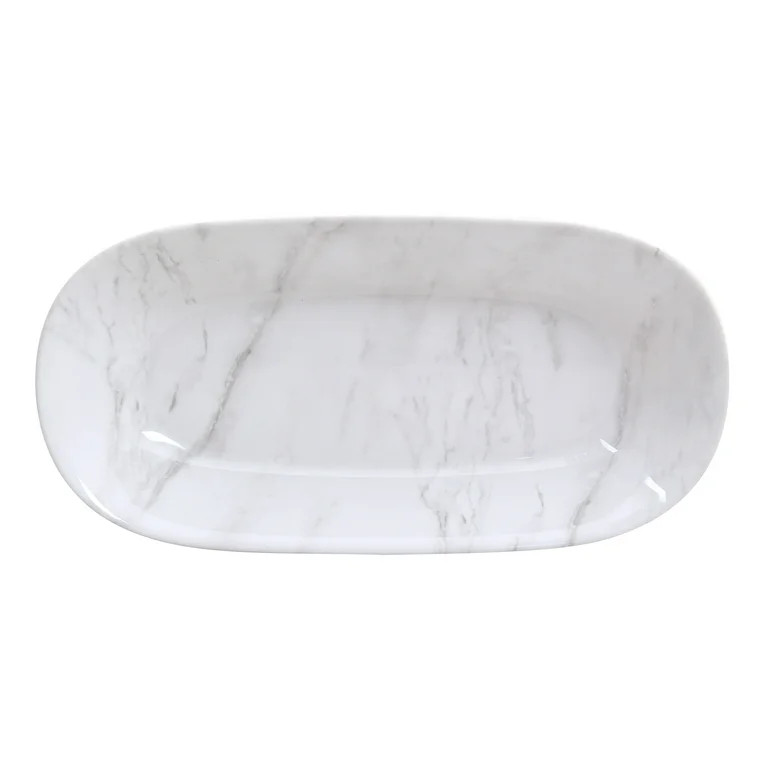 Better Homes & Gardens Melamine Marble Print Oval Serve Bowl, 3-Quart | Walmart (US)