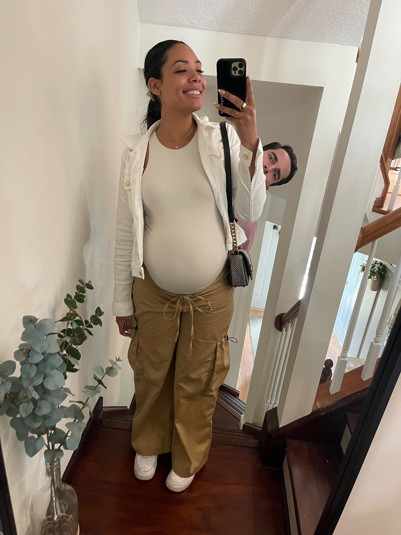 Maternity style. Cargo pants. Body suit, summer bag, tank, maternity fashion, sneakers 

#LTKstyletip #LTKunder50 #LTKbump