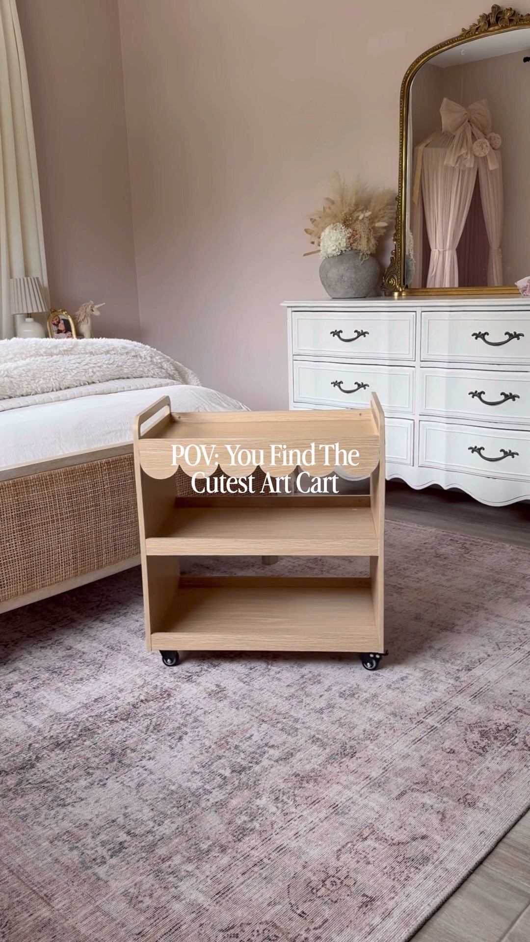 Cutest. Find. Ever. This was one of my favs for 2025 (& yours too!) 

this scalloped art cart is from Walmart & is perfect for: + a baby station cart for diapers, pumps + more
+ a homework cart for your kids school supplies to make homework time easier
+ craft/art cart for your little artist
+ classroom cart for supplies you need on hand + more

#Itkhome #liketkit #Itkunder50 #walmartfinds #organization #walmart #homeorganization #kidsroom #toddlerroom #kidsroomorganization #toystorage 

#LTKmomlife #LTKFindsUnder100 #LTKHome