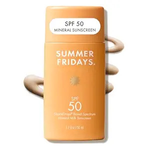 Summer Fridays ShadeDrops SPF 50 Mineral Milk Sunscreen - Lightweight + Hydrating Face Sunscreen ... | Amazon (US)