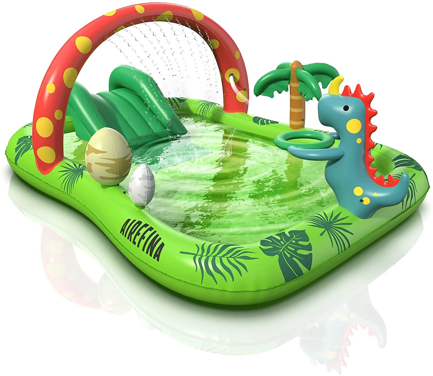 Dino Planet Inflatable Play Center, Airefina Kids Pool, 97"x76"x41" Summer Swim Blow up Kiddie Po... | Walmart (US)
