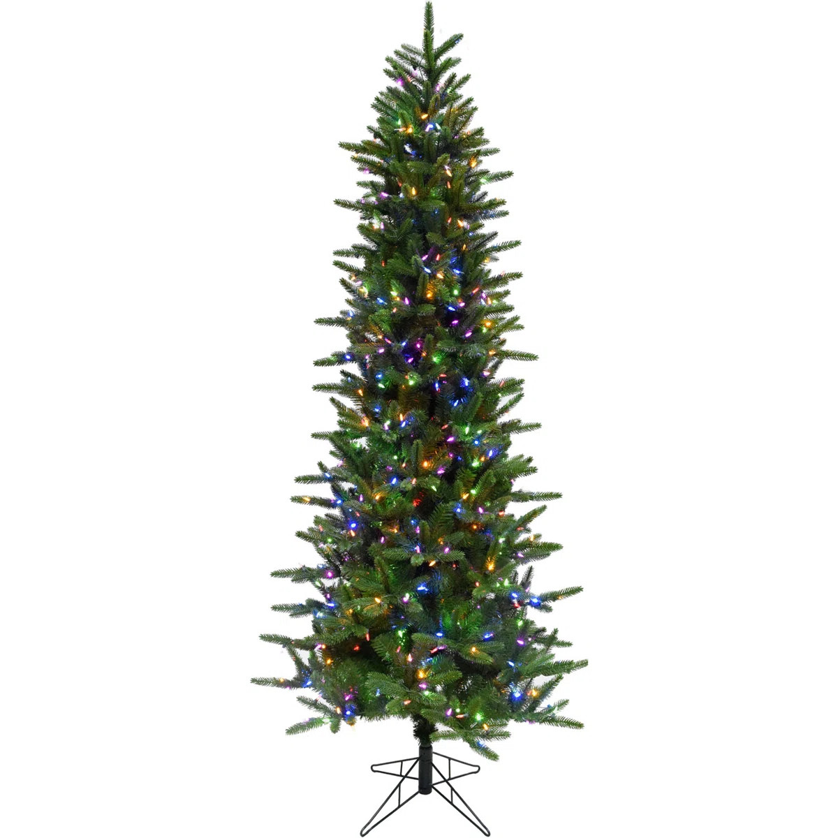 Fraser Hill Farm 7.5 ft. Pre Lit Carmel Pine Slim Green Artificial Prelit Christmas Tree with Dua... | Wayfair North America