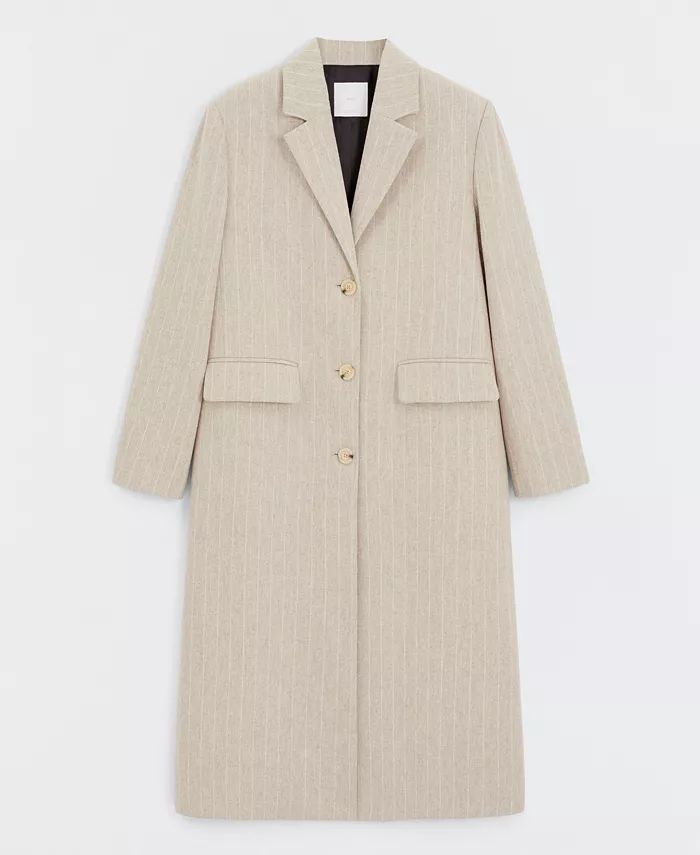 Women's Pinstripe Wool Coat | Macy's