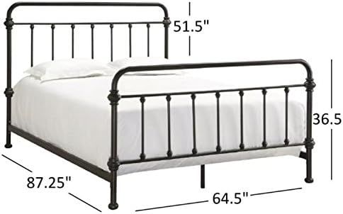 Tribecca Home Giselle Antique Dark Bronze Graceful Lines Victorian Iron Metal Bed (Queen Size) | Amazon (US)