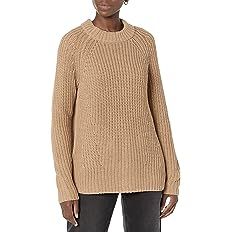 Goodthreads Women's Relaxed-Fit Cotton Shaker Stitch Mock Neck Sweater | Amazon (US)