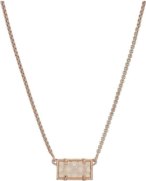 Kendra Scott Pattie Necklace Rose Gold/Iridescent Drusy One Size | Amazon (US)