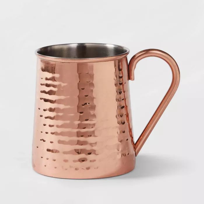 27oz Stainless Steel Hammered Mug Copper - Threshold&#8482; | Target