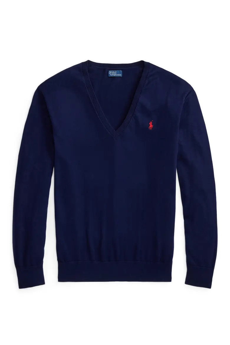 Relaxed Cotton V-Neck Sweater (Women) | Nordstrom | Nordstrom