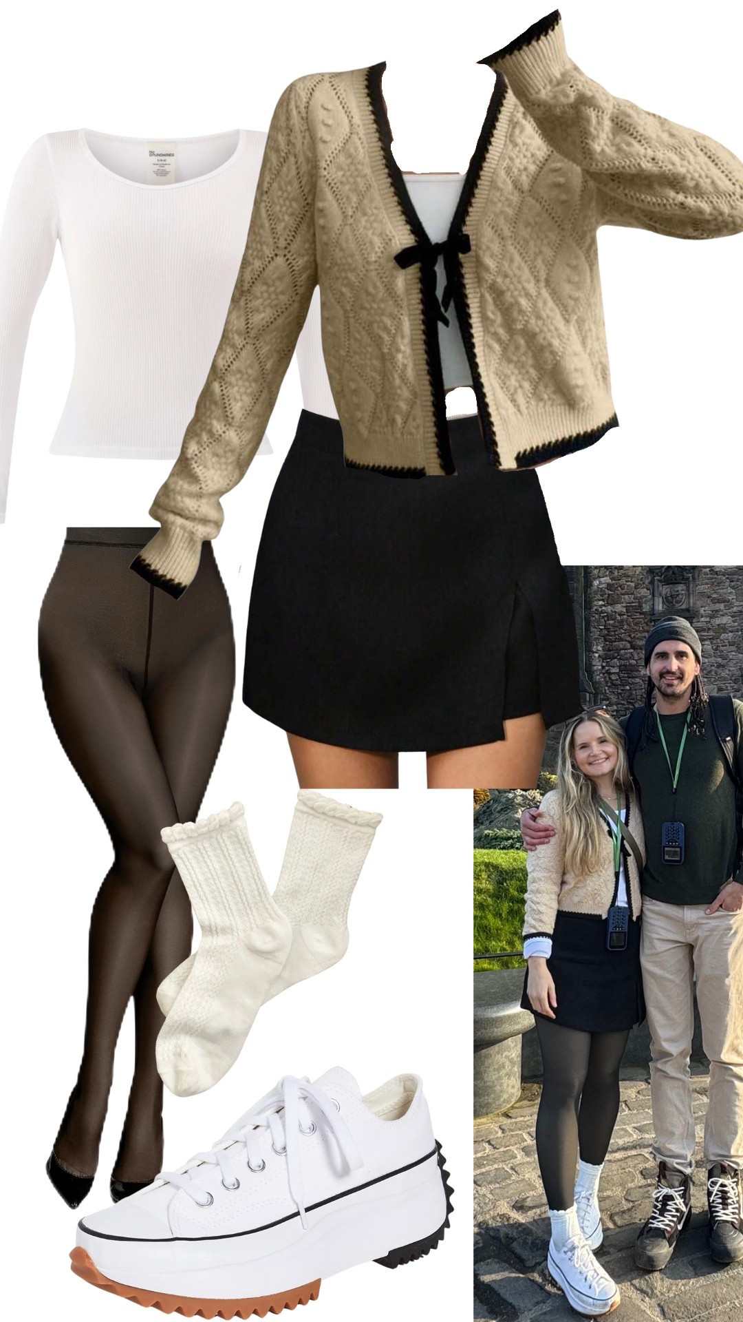 Outfit in Edinburgh Scotland. Love the fleece lined tights with a mini skort. This sweater is so cute and so warm. Great for spring in Europe! 

#LTKTravel #LTKMidsize #LTKStyleTip