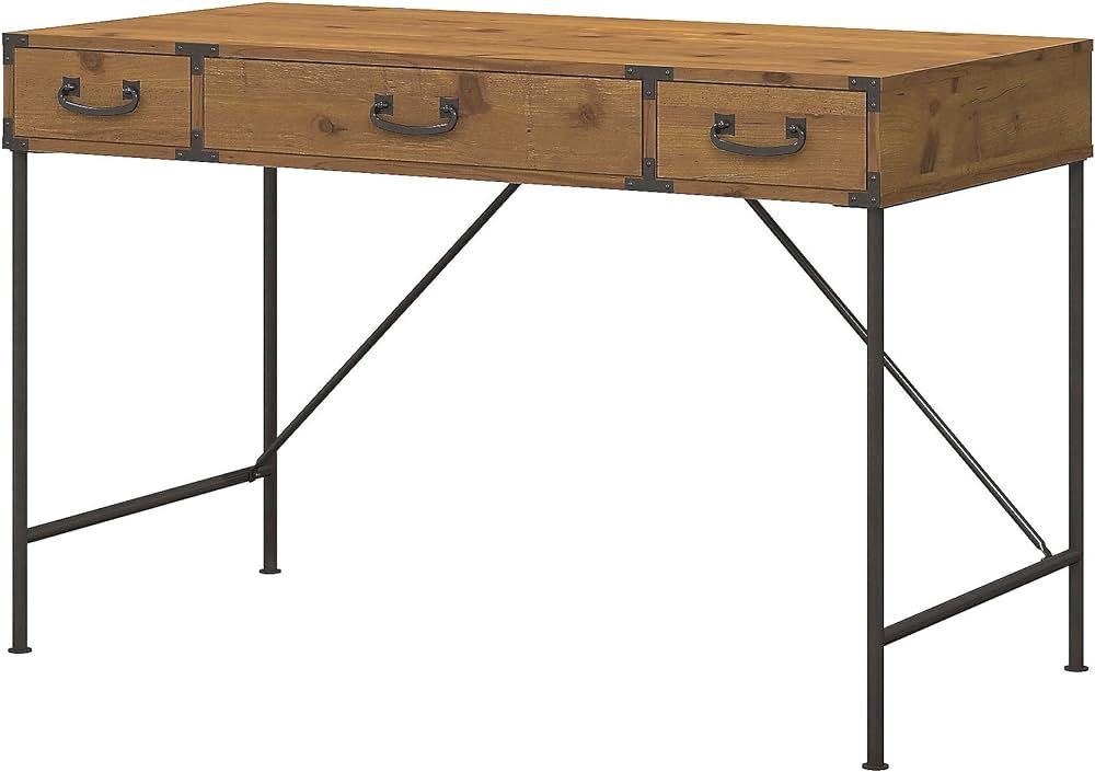 Bush Furniture Ironworks Writing Desk, 48W, Vintage Golden Pine | Amazon (US)
