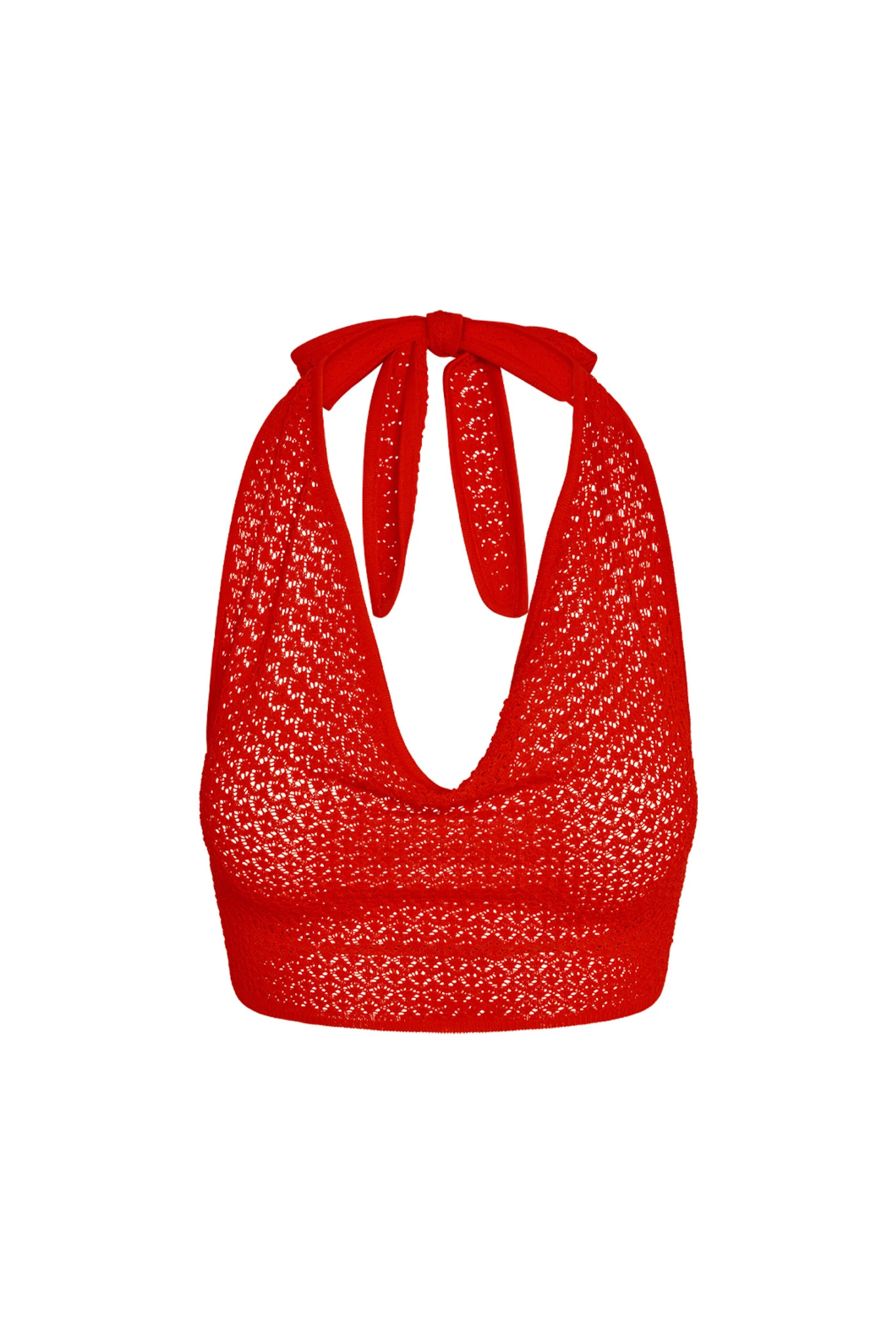 Bula Cowl Neck Top - Chili Pepper Lace Crochet | Monday Swimwear