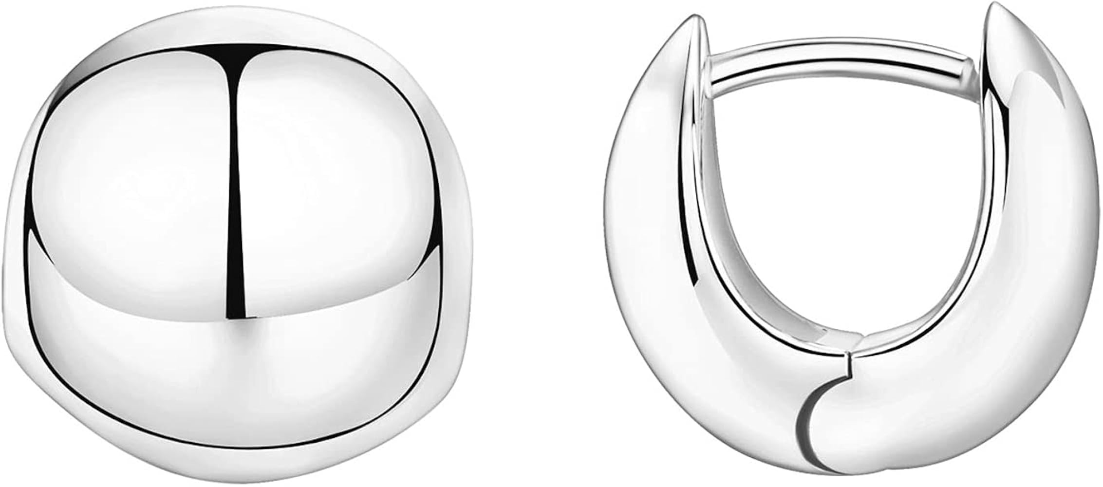 PAVOI 14K Gold Plated 925 Sterling Silver Post Ultra Thick Huggie Earring | Women's Mini Hoop Ear... | Amazon (US)