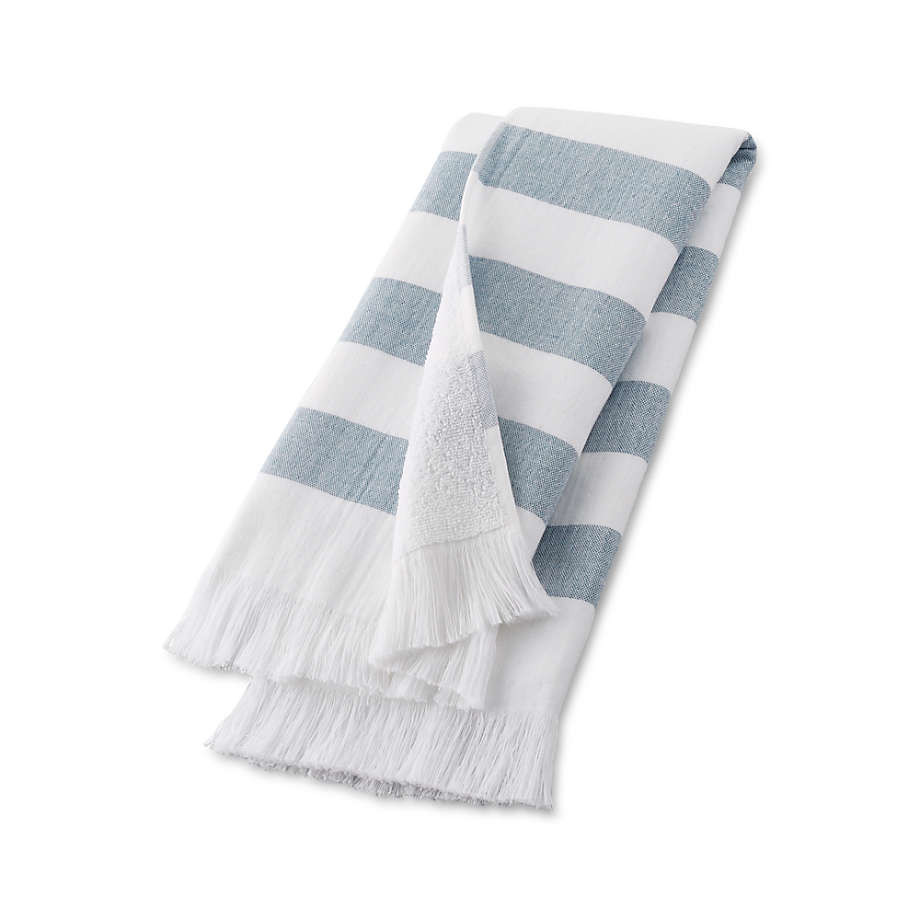 Cedros Blue Hammam Hand Towel + Reviews | Crate and Barrel | Crate & Barrel