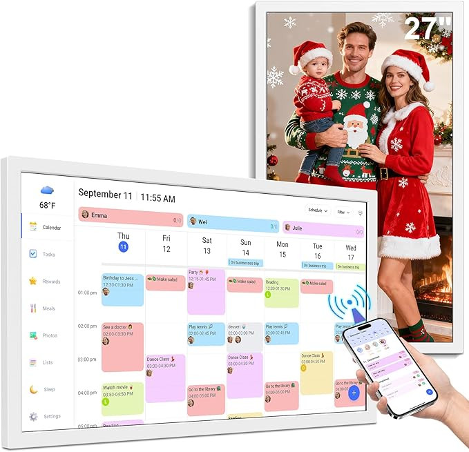 27 inch Smart Calendar Max, Digital Calendar & Chore Chart, Family Organizer with Interactive Tou... | Amazon (US)