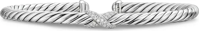 Cable Flex X Station Bracelet in Sterling Silver with Diamonds, 4mm | Nordstrom