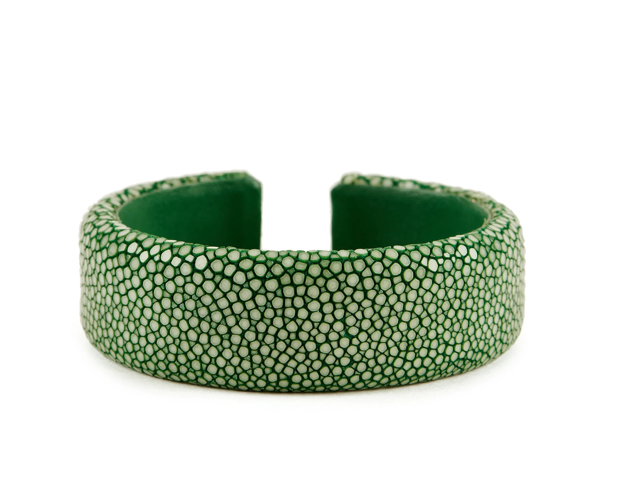 Green Stingray Flat Cuff - 20mm | Andrea Montgomery Designs