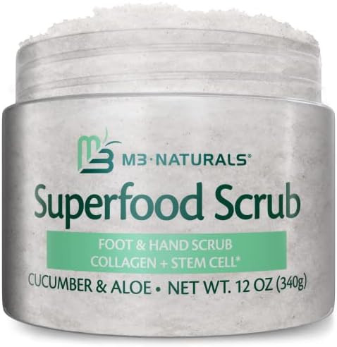 M3 Naturals Superfood Exfoliating Body Scrub & Face Scrub Organic Aloe Collagen Shea Butter Stem Cel | Amazon (US)