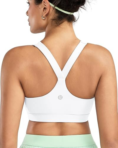 RUNNING GIRL Sports Bras for Women, Molded Cup High Impact White Sports Bra Workout Bras for Women High Support Racerback(WX3046 White XXL) | Amazon (US)