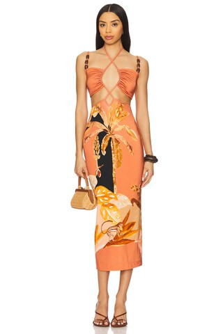 PatBO Bananier Midi Dress in Burnt Orange from Revolve.com | Revolve Clothing (Global)