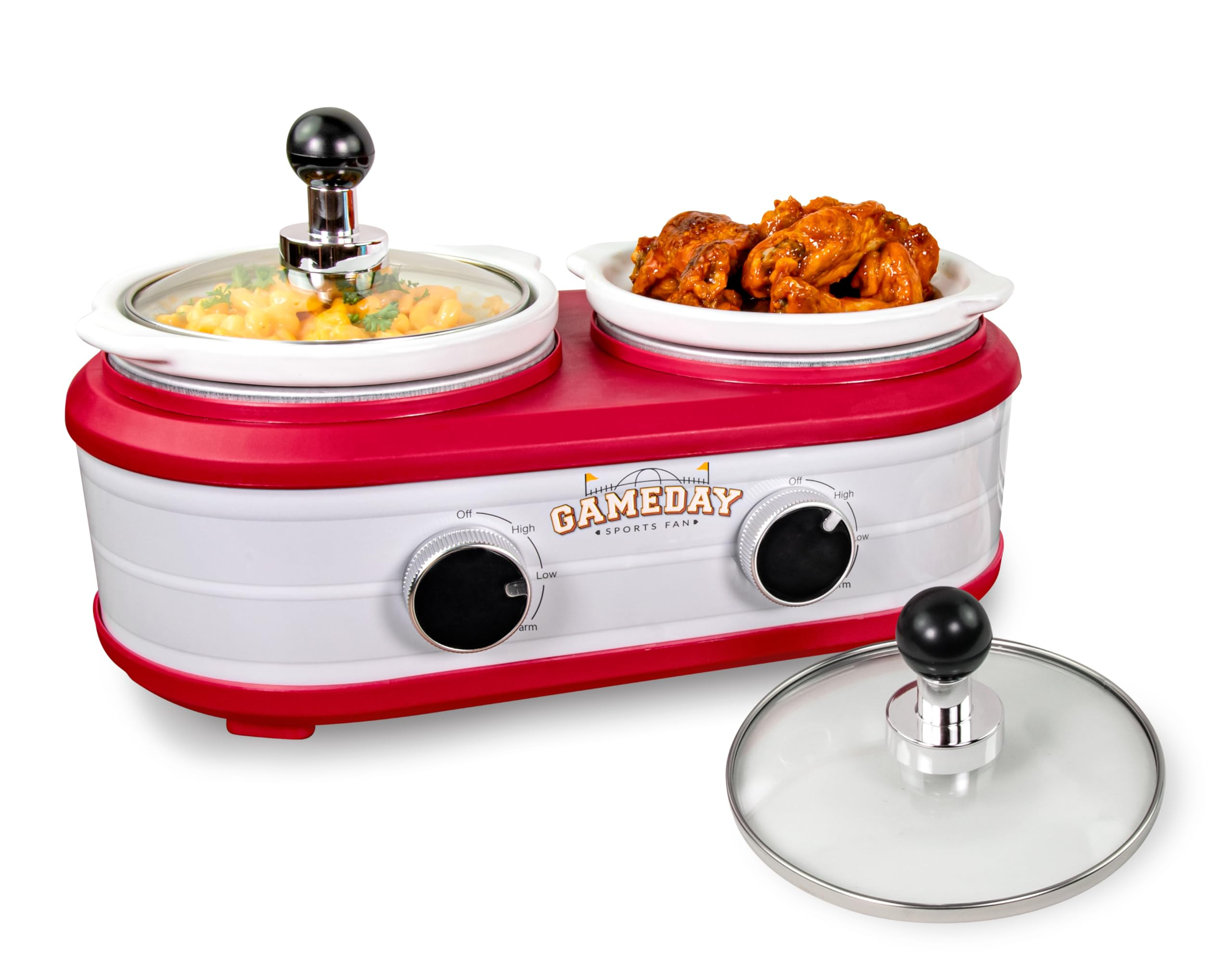 Nostalgia Game Day 2.5-Quart 2-Section Slow Cooker with Lid and Ladle, Keg-Like Design, Cooks Chi... | Amazon (US)