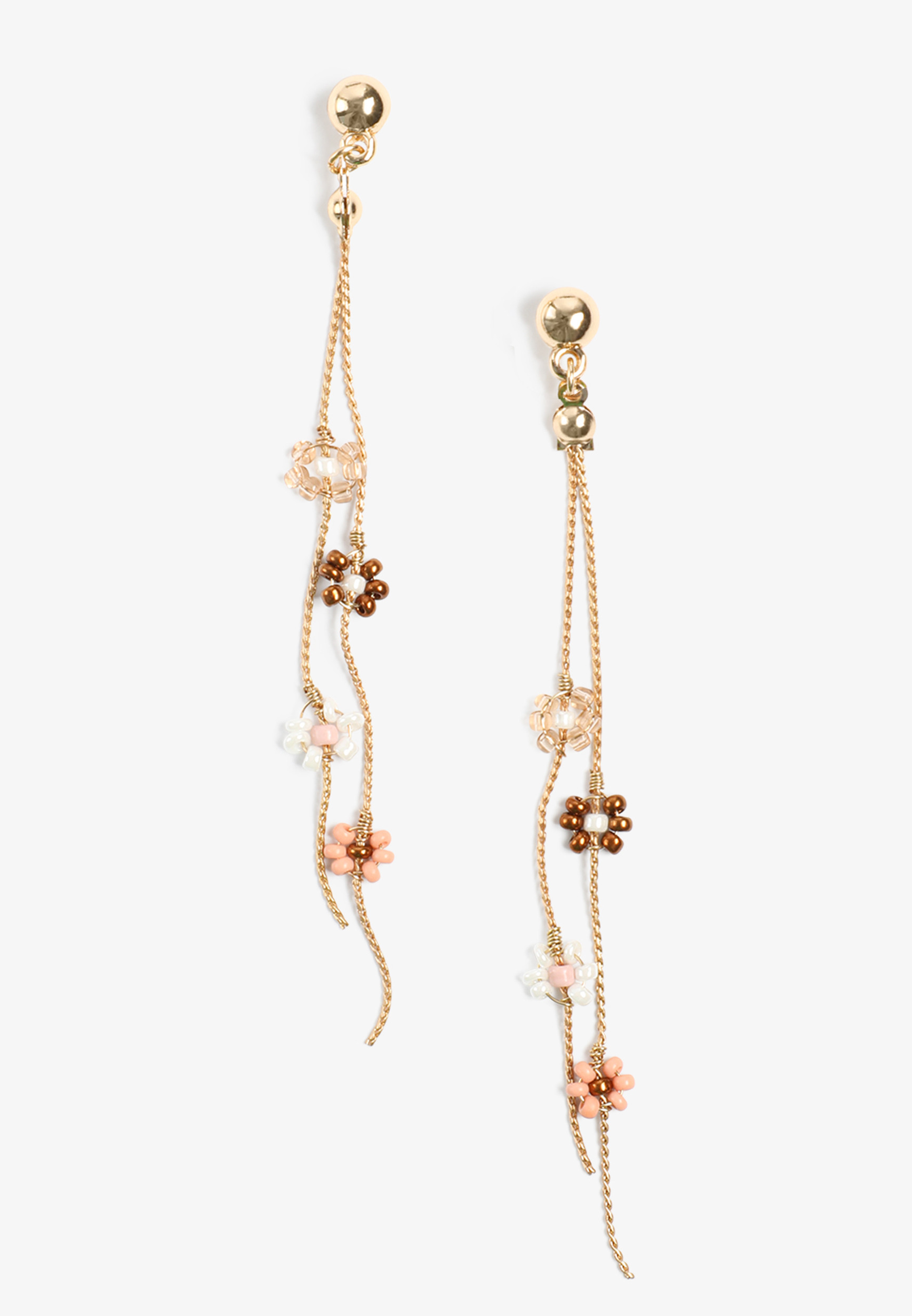 Maurices Women's Floral Beaded Chain Drop Earrings | Maurices
