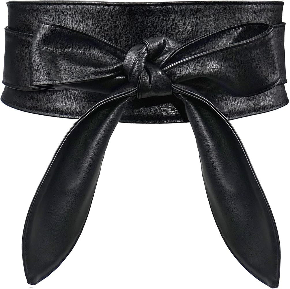 Glamorstar Wrap Belts for Women Dresses Wide Leather Cinch Tie Knot Waist Belts | Amazon (US)