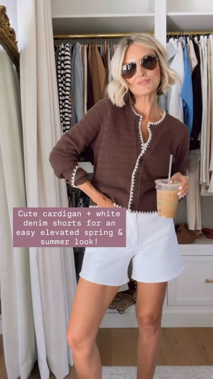 This cardigan can be dressed up or down so many ways! Wearing S/27.

Loverly Grey, Abercrombie, brown cardigan, white denim shorts, white jean shorts 

 #LTKootd #LTKSeasonal