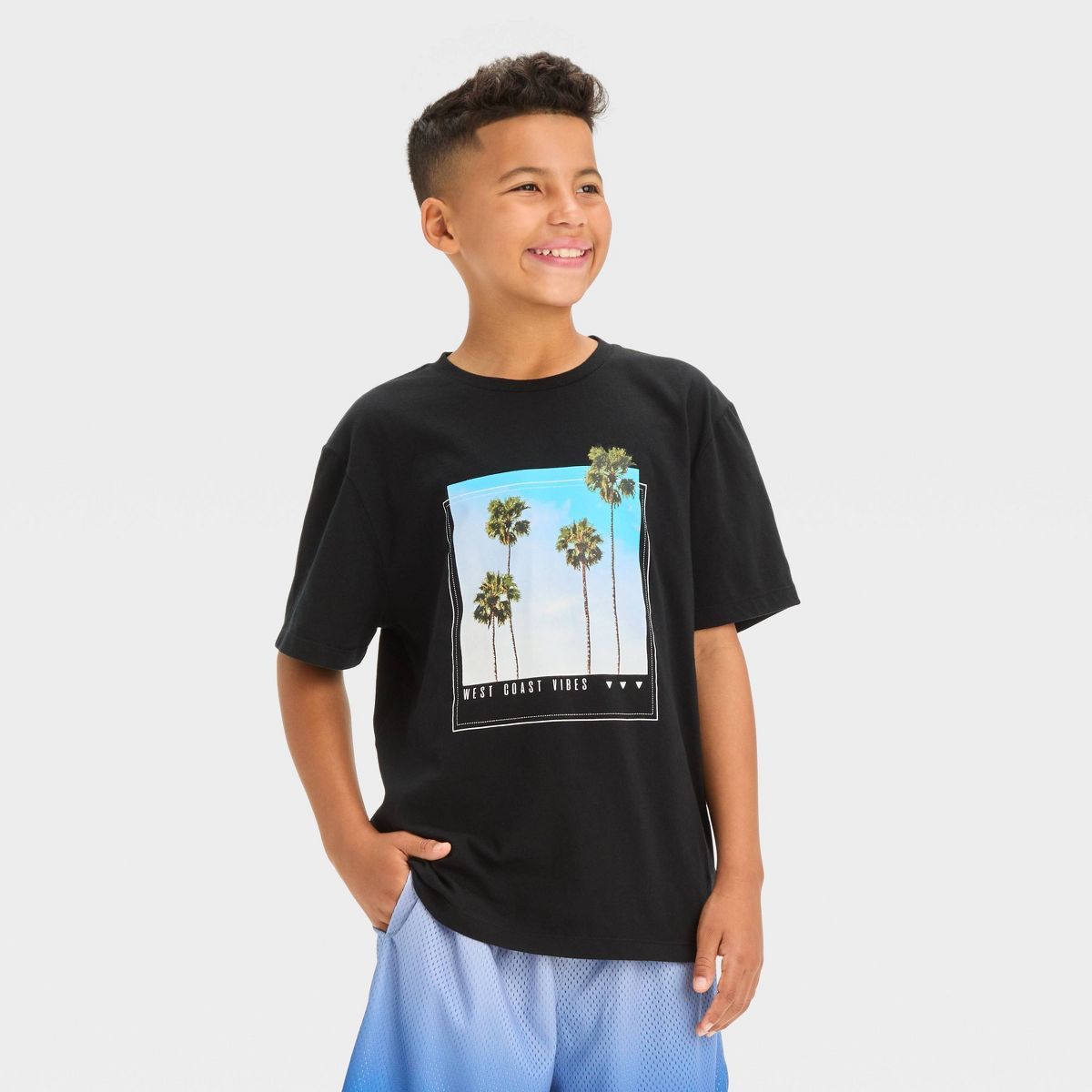 Boys' Graphic Palm Tree T-Shirt - art class™ Black | Target