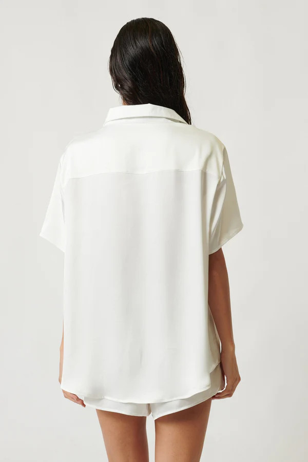 Gracie Short Sleeve Shirt Ivory | Kat the Label (Australia & New Zealand)