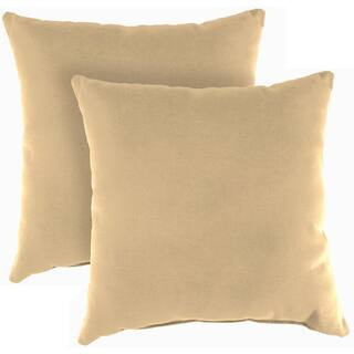 16 in. L x 16 in. W x 4 in. T Outdoor Throw Pillow in Antique Beige (2-Pack) | The Home Depot