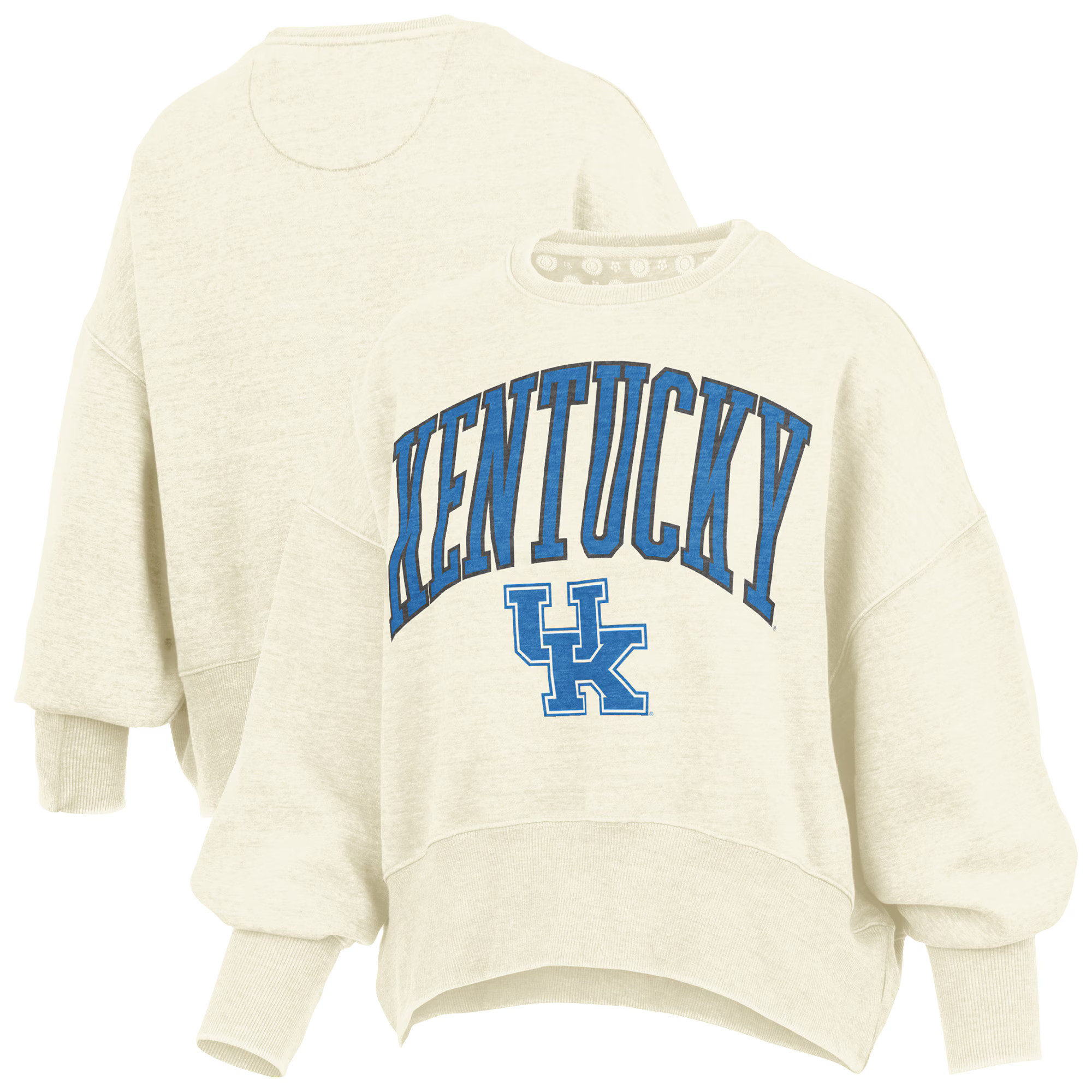Kentucky Wildcats Pressbox Women's Oversized Waist-Length Crewneck Sweatshirt - Natural | Fanatics