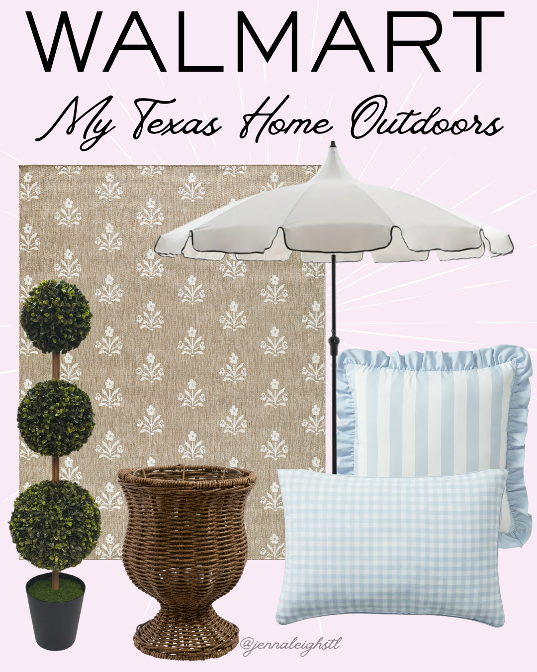 Walmart My Texas House has the most beautiful outdoor rugs, pillows, and accessories. No need to go on vacation when your backyard looks like this! 

 #LTKSeasonal #LTKHome #LTKFindsUnder100